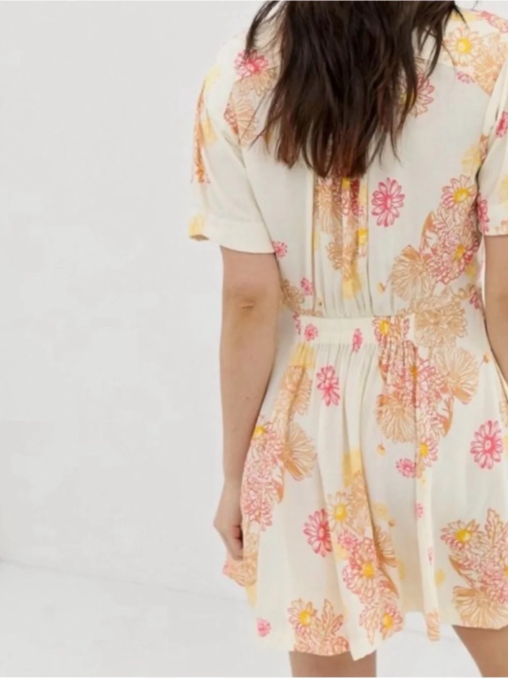 Free People Hawaiian Cream Mini Dress
